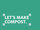 Slogan "Let's make compost" auf grünem Hintergrund
